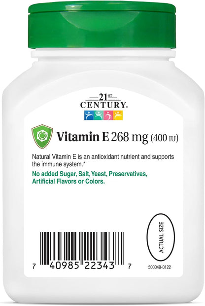 21st Century E 400 IU Natural (D-Alpha) Softgels, 110-Count