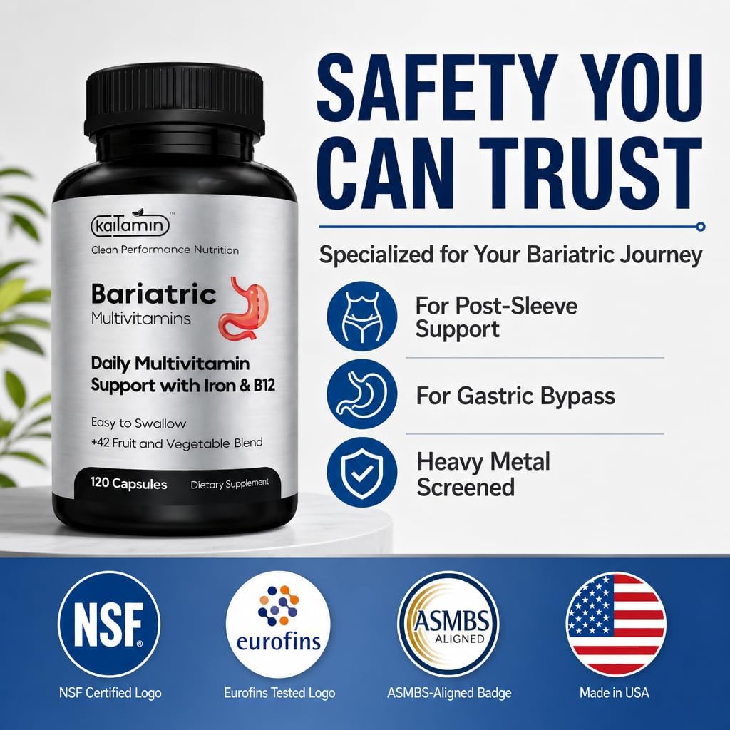 Kaitamin Bariatric Multivitamin with Iron – NSF Certified – 120 Liquid Capsules (60-Day Supply) - görsel 8