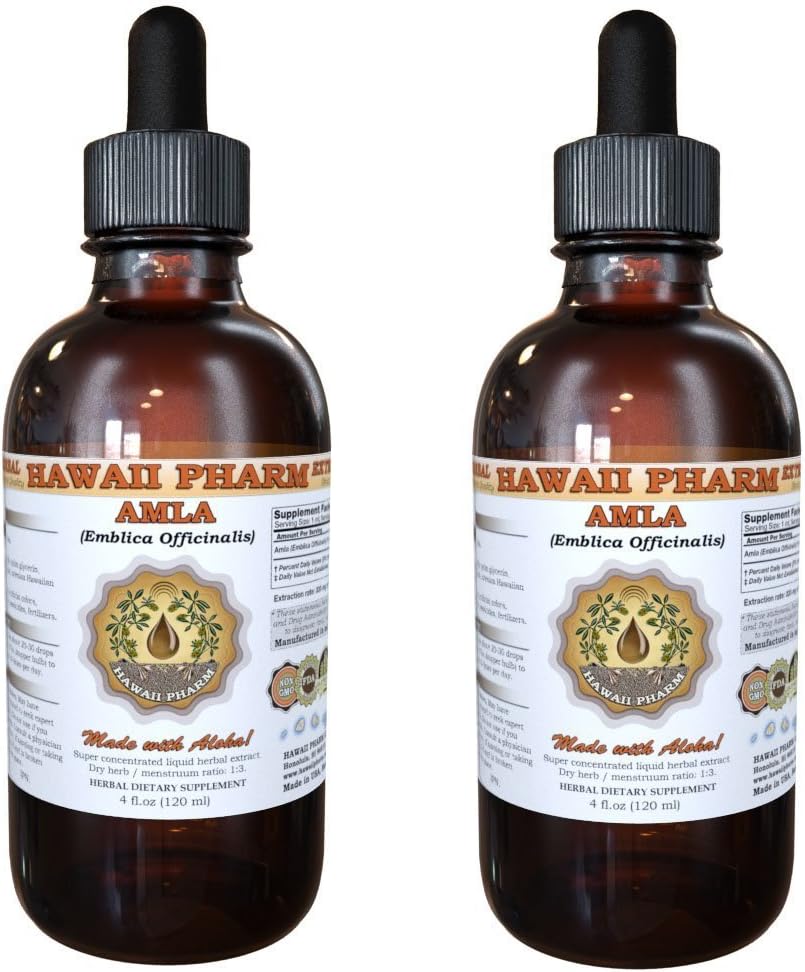 Hawaii Pharm Amla Liquid Extract - Amla (Emblica Officinalis) Tincture Supplement - 2x120 ml - görsel 1