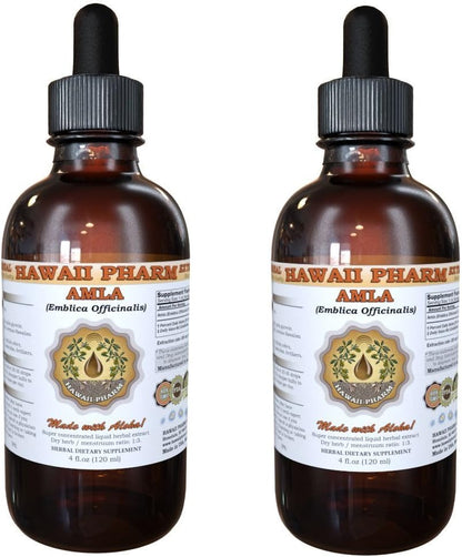 Hawaii Pharm Amla Liquid Extract - Amla (Emblica Officinalis) Tincture Supplement - 2x120 ml