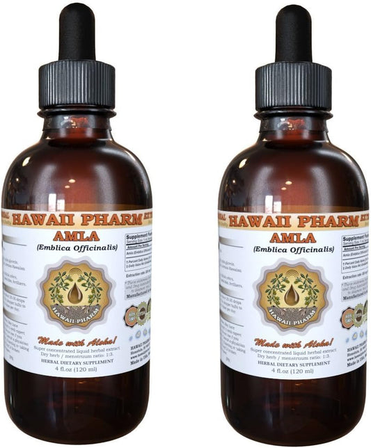Hawaii Pharm Amla Liquid Extract - Amla (Emblica Officinalis) Tincture Supplement - 2x120 ml