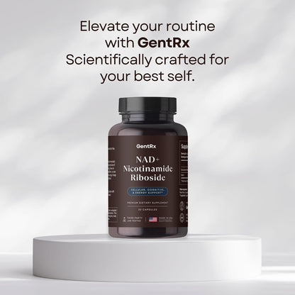 GentRx Third-Party Tested NAD+ & NR Supplement – Nicotinamide Riboside for Cellular Energy and Healthy Ageing, 30-Day Supply
