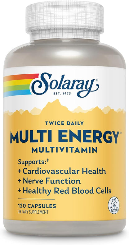 SOLARAY Multi Energy Two Daily - Blended Vitamin & Mineral Food Supplement - 120 Capsules