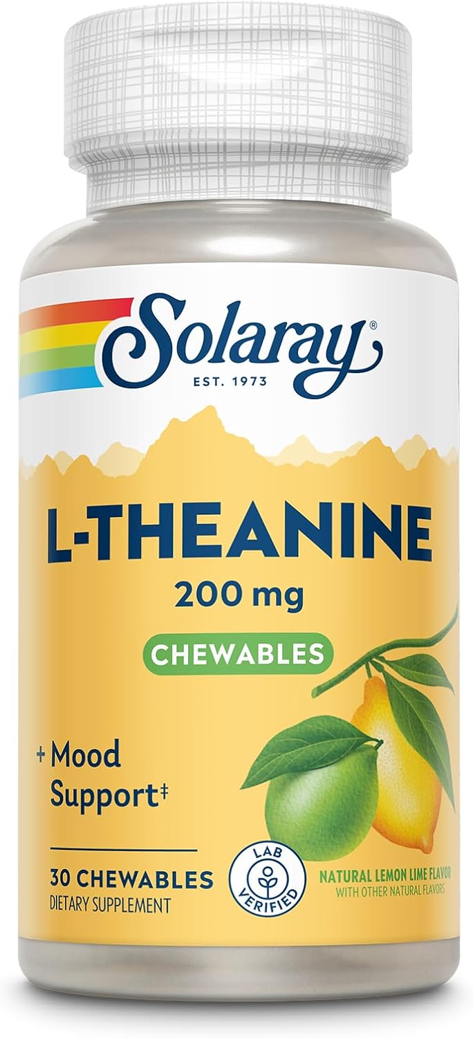 SOLARAY L-Theanine 200mg with Vitamin B6 - Mood Support Chewable Tablets - görsel 7