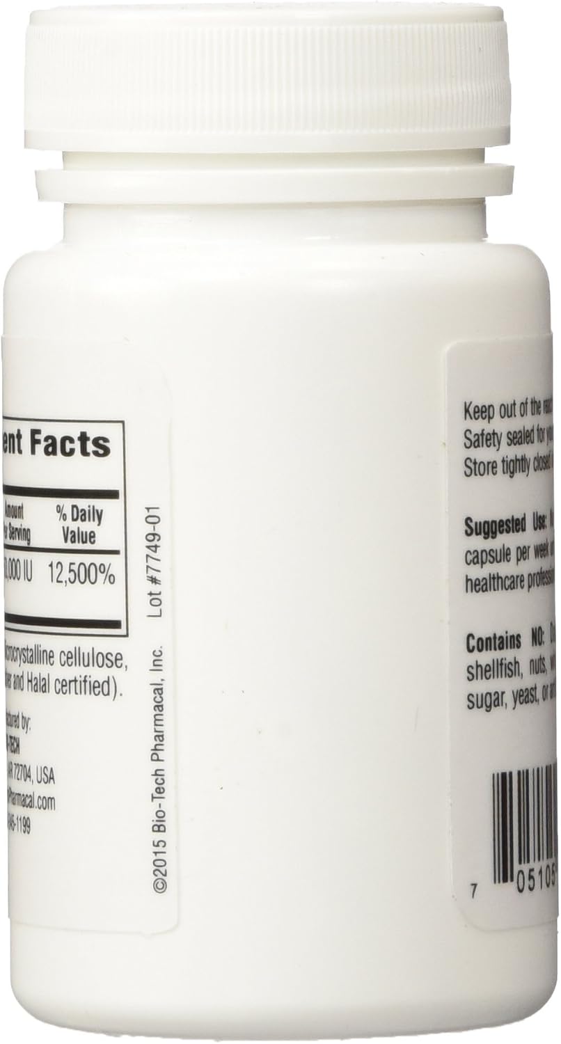 BioTech Pharmacal D3-50 (50,000 IU) – 100 Capsules - görsel 3