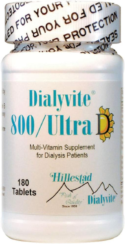 Dialyvite 800 Ultra D Multivitamin Supplement for Dialysis Patients - 180 Tablets (Six Month Supply)