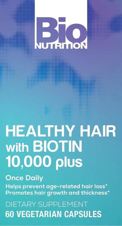 Bio Nutrition Healthy Hair Biotin Vegi-Caps, 60 Capsules