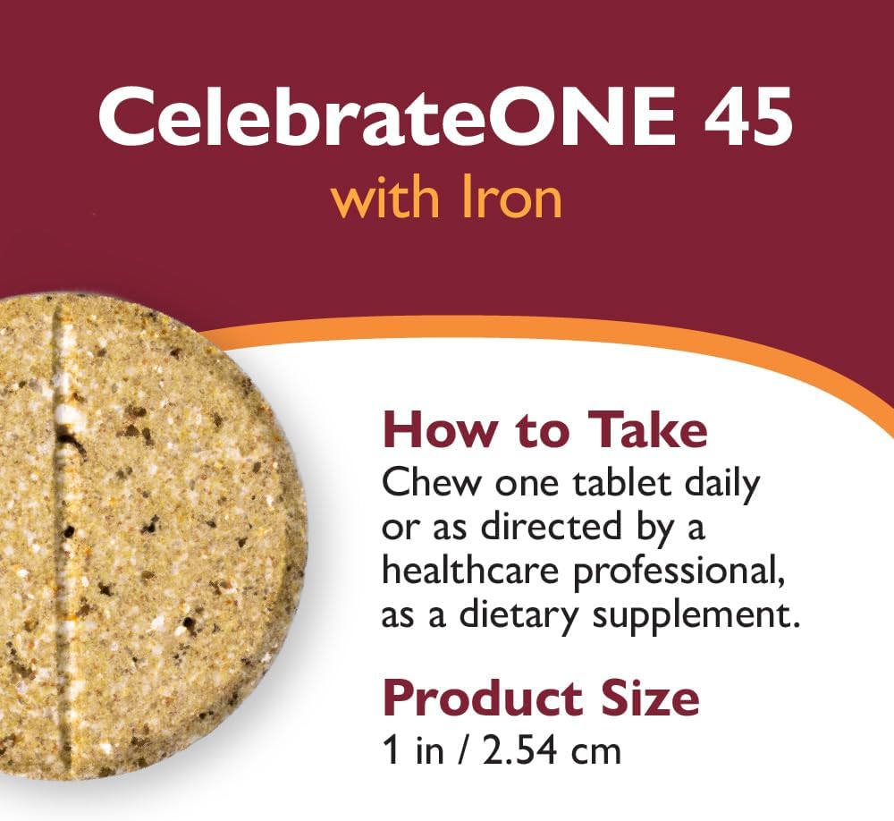 CelebrateONE 45 Bariatric Multivitamin with Iron, Once Daily Tropical Twist Flavour Chewable – 30 Tablets - görsel 6