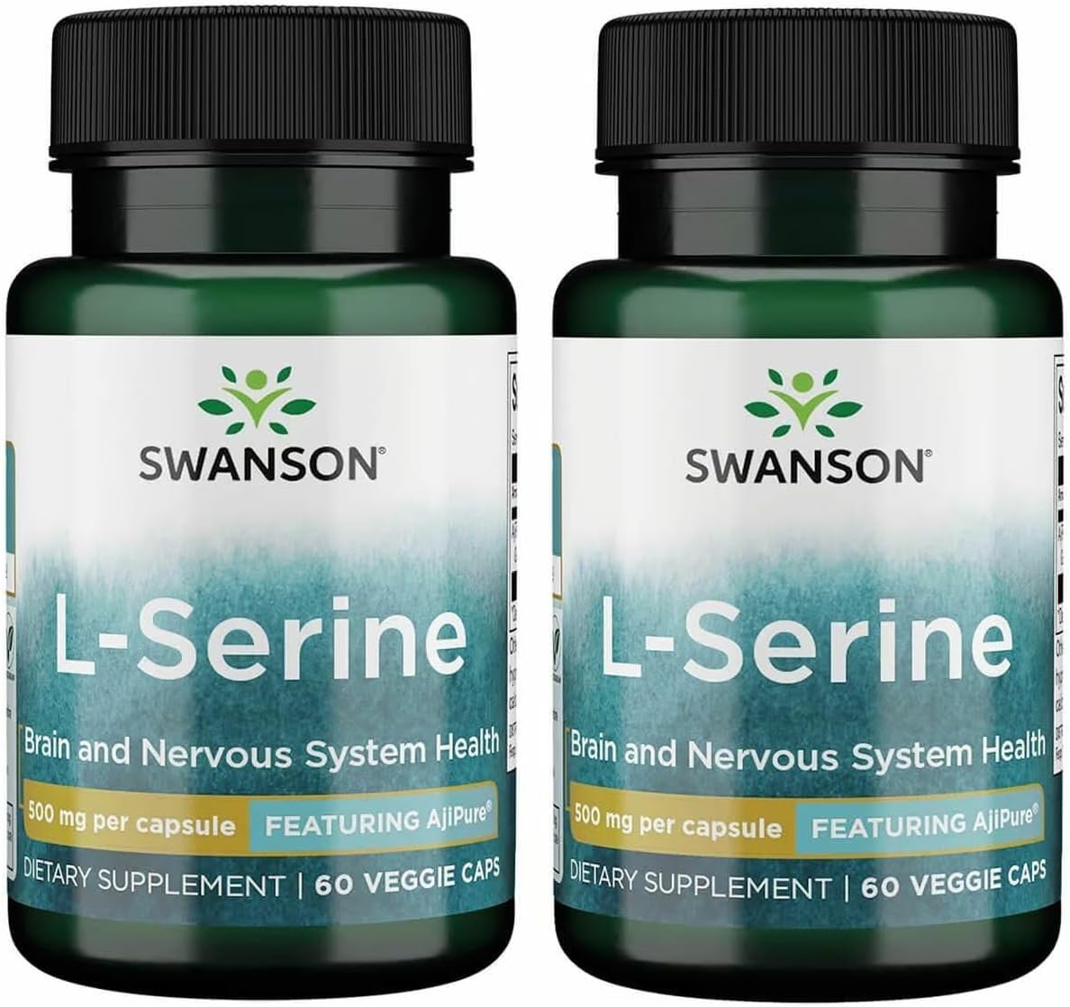 Swanson Ajipure L-Serine - 500 mg - 120 Veggie Capsules (2-Pack) - görsel 1