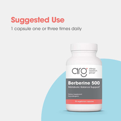 ARG Berberine 500 – 500 mg Berberine HCl – Metabolic and Blood Sugar Support – 90 Capsules