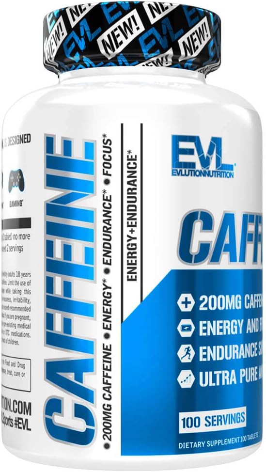 Evlution Nutrition Caffeine Tablets - 200mg per Serving - 100 Tablets - görsel 3