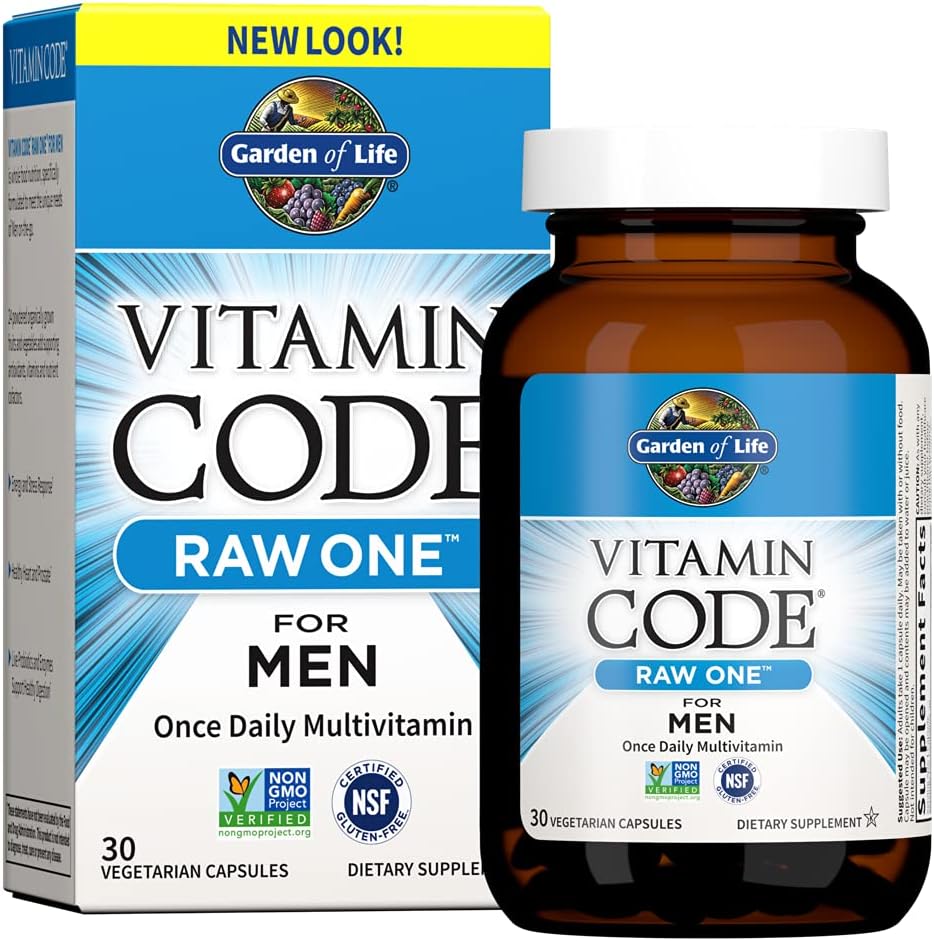 Garden of Life Vitamin Code RAW ONE for Men Once Daily Whole Food Multivitamin with Probiotics, Non-GMO, 75 Capsules - görsel 10