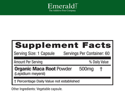 Emerald Laboratories Maca Root - 100% Pure Peruvian Maca Root, 60 Vegetable Capsules – Image 2