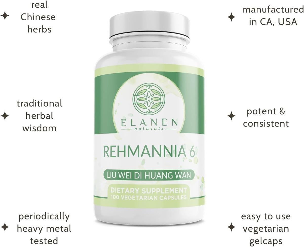 Liu Wei Di Huang Wan, Rehmannia 6, Six Flavour Rehmannia, 100 Vegetable Capsules - görsel 4