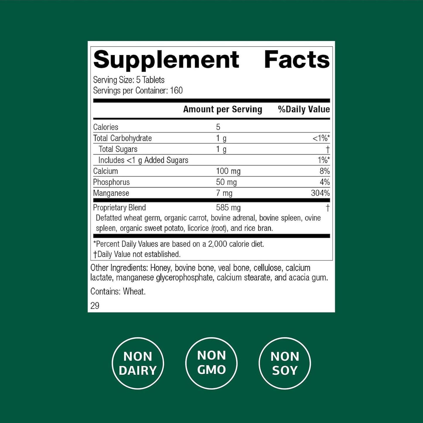 Standard Process Bio-Dent – Skeletal Health Food Supplement, 800 Tablets - görsel 2