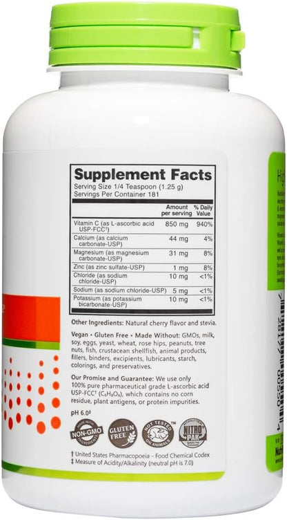 NutriBiotic Cherry Electro-C Vitamin C & Electrolyte Powder, 227 g