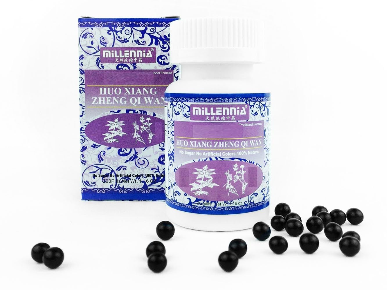 MILLENNIA Huo Xiang Zheng Qi Wan – 12 Bottle Pack (200 Pills per Bottle) - görsel 1