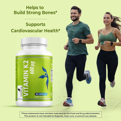 NutriZing K2 Vitamin Supplement MK7-600 µg – 90 Capsules