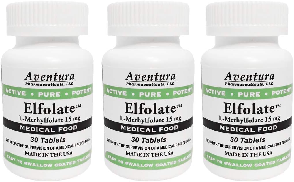 ELFOLATE® 15mg L-Methylfolate - High Strength Food Supplement (3-Pack, 90 Tablets) - görsel 1