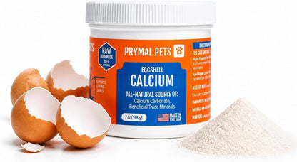 Prymal Pets Eggshell Calcium for Pets – Natural, Ultra-Pure Egg Shell Mineral Powder for Dogs and Cats – 340 g