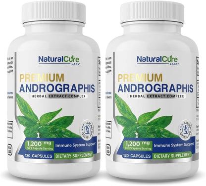 Premium Andrographis Paniculata Extract 1,200mg (100mg Andrographolides), 120 Capsules, Non-GMO, Vegan, Gluten-free
