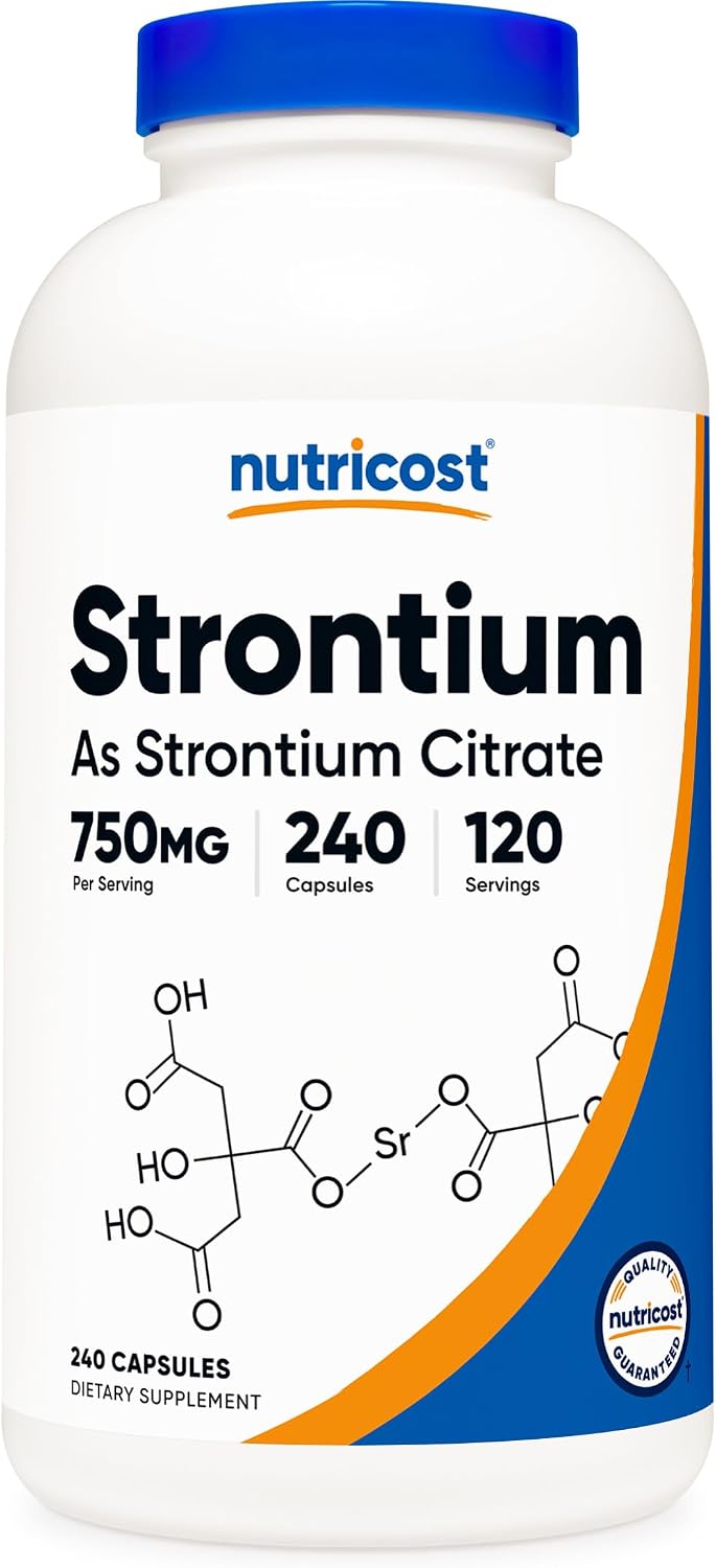 Nutricost Strontium Capsules 750mg, 240 Capsules - görsel 1