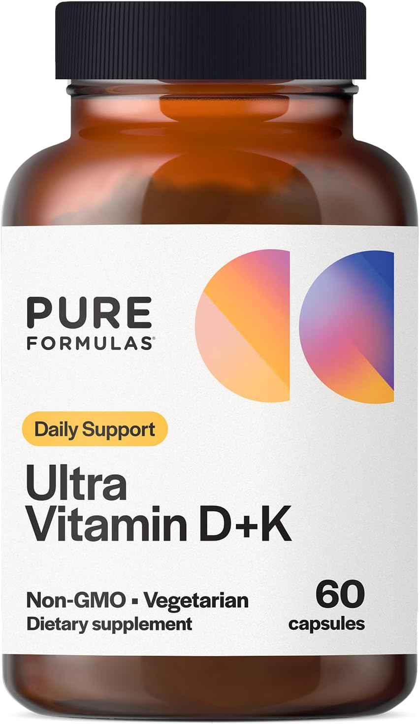 PureFormulas Vitamin D3 K2 5000 IU Supplement - Calcium Absorption, Bone & Immune Support, Soya-Free, Non-GMO, 60 Vegetarian Capsules - görsel 1