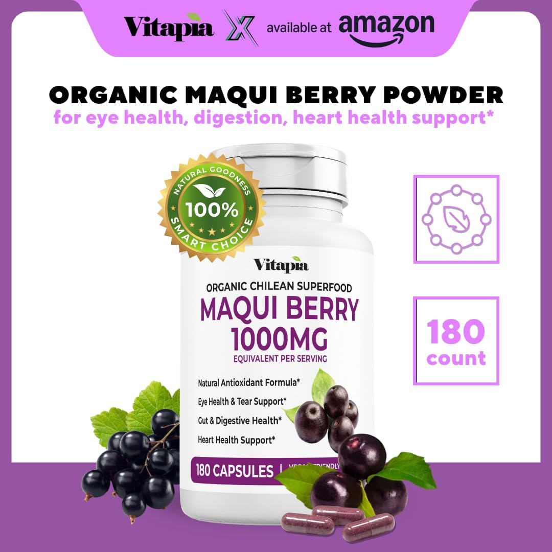 Maqui Berry 1000mg - Maqui Berry Powder – Sustainably sourced: Our maqui berries are obtained from trusted – Image 2
