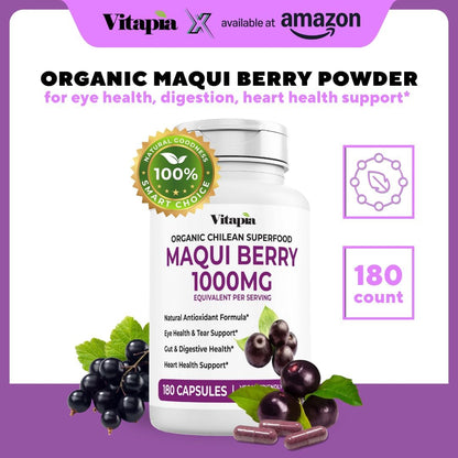 Maqui Berry 1000mg - Maqui Berry Powder – Sustainably sourced: Our maqui berries are obtained from trusted – Image 2