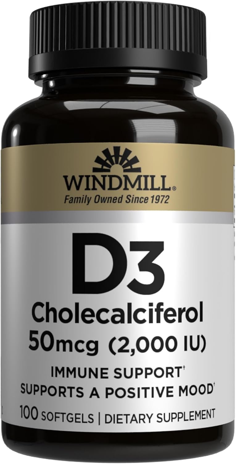 Windmill Vitamin D3 50 mcg (2000 IU) - Cholecalciferol Supplement - görsel 1