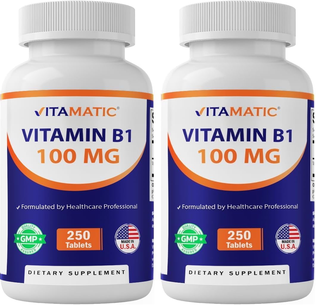 Vitamatic Vitamin B1 (Thiamine Mononitrate) 100mg, 250 Vegetarian Tablets - görsel 9