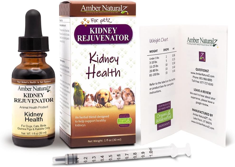 Amber NaturalZ Kidney Rejuvenator Herbal Supplement for Dogs, Cats, Birds, Rabbits, and Guinea Pigs | Supports Normal Kidney Function | Natural Aid for Kidney Health – 30 ml - görsel 6