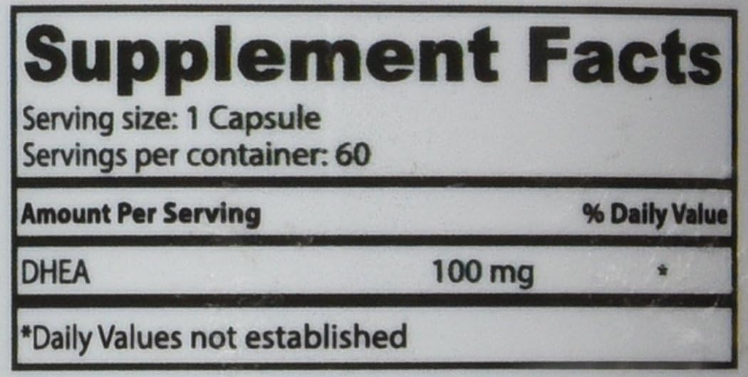 Superior Labs Extra Strength Natural DHEA 100 mg, 60 Vegetable Capsules - görsel 8