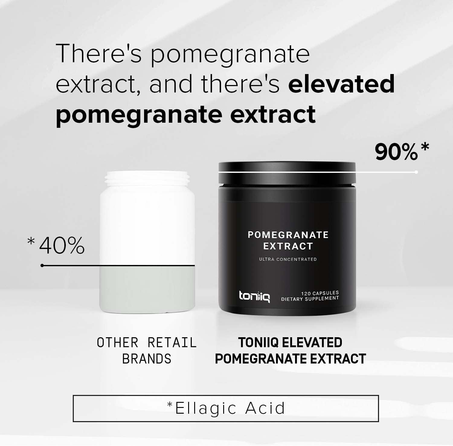 Toniiq Pomegranate Extract - Ultra High Potency 35:1 with 90% Ellagic Acid - 120 Capsules - görsel 3