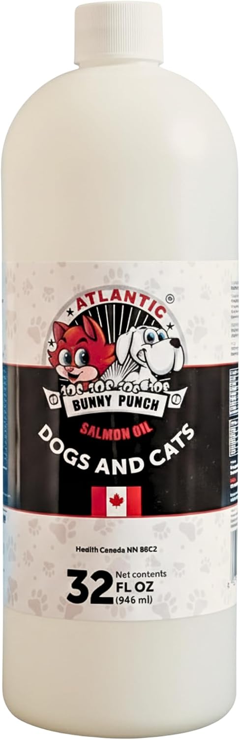 Bunny Punch Pure Atlantic Salmon Oil for Dogs & Cats - Liquid Food Topper - 946 ml - görsel 1