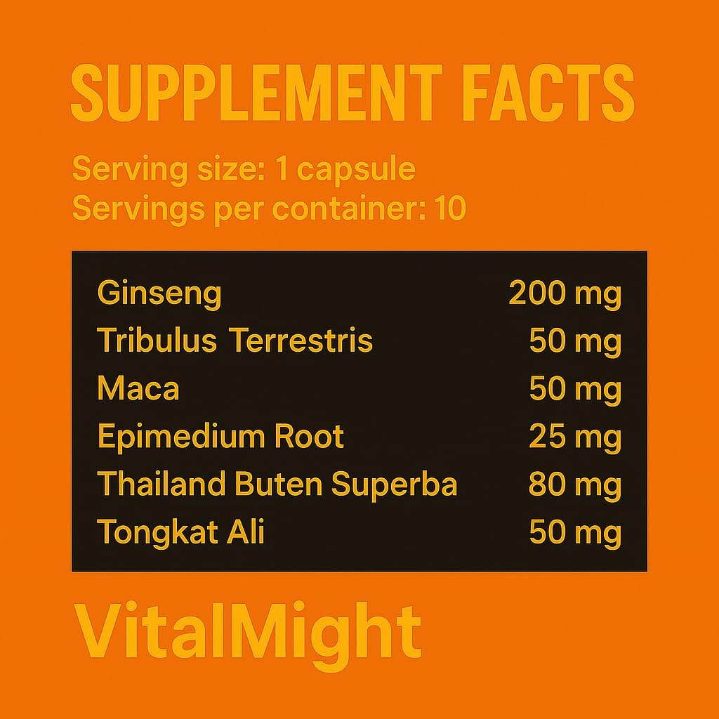Vital Might Sports Nutrition – Men's Performance & Endurance Supplement, 10 Capsules - görsel 3