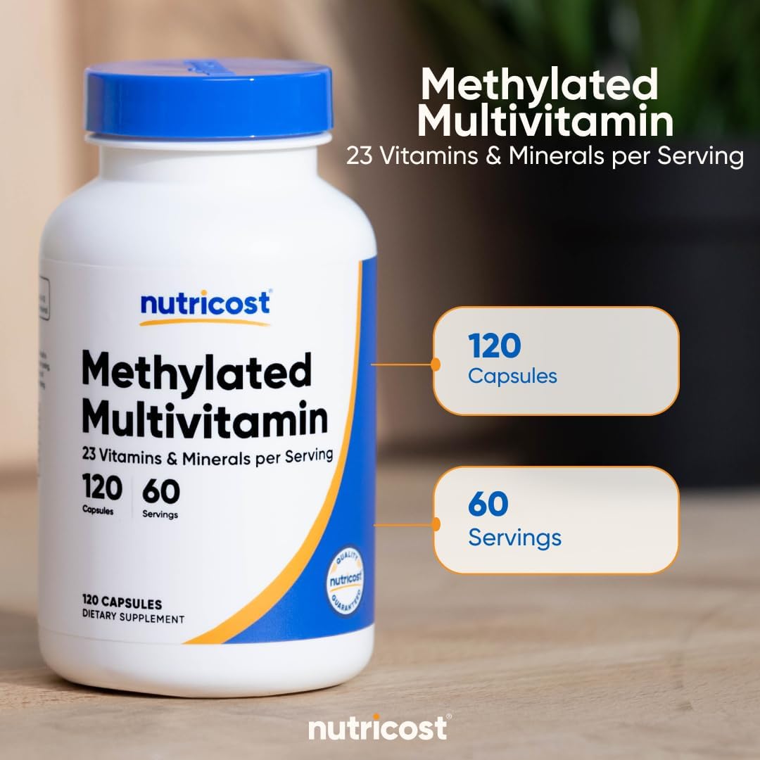 Nutricost Methylated Multivitamin – 120 Capsules, 60 Servings – 23 Vitamins & Minerals - görsel 6