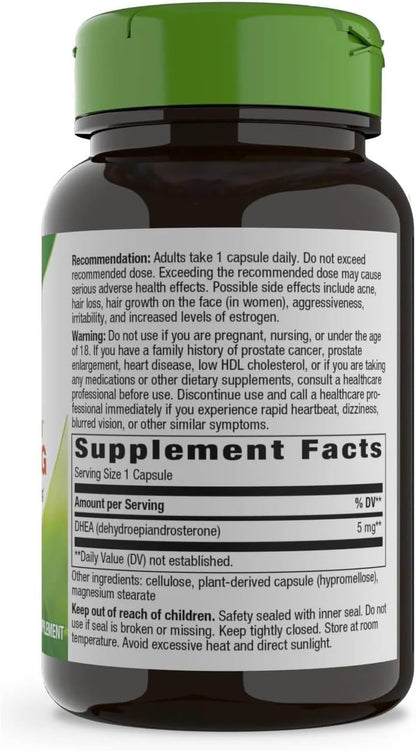 Nature's Way Youthful You DHEA 5 mg, 60 Vegan Capsules
