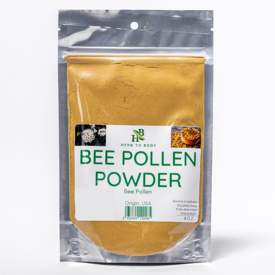 Herb To Body Bee Pollen Powder – 113g, Natural Antioxidant Powder for Bee Pollen Smoothie, Baking and Creative Culinary Uses - görsel 1