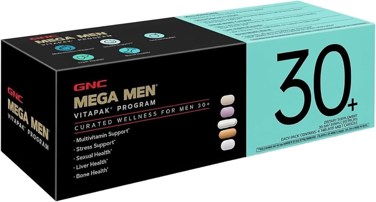 GNC Men's 30+ Vitapak Programme – 5-in-1 Daily Multivitamin with Minerals, Bone Support & Relaxation - görsel 1
