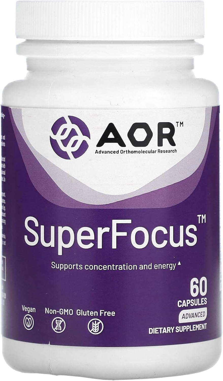 AOR SuperFocus – Supports Concentration, Energy, Mental Alertness, Calm and Relax – 60 Capsules - görsel 1