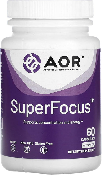 AOR SuperFocus – Supports Concentration, Energy, Mental Alertness, Calm and Relax – 60 Capsules