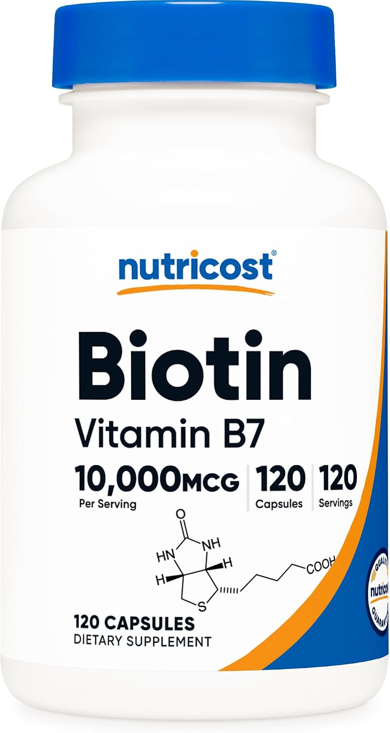 Nutricost Biotin (Vitamin B7) 10,000 µg (10 mg) Supplement, 240 Capsules – Vegetarian, Gluten-free, Non-GMO - görsel 9