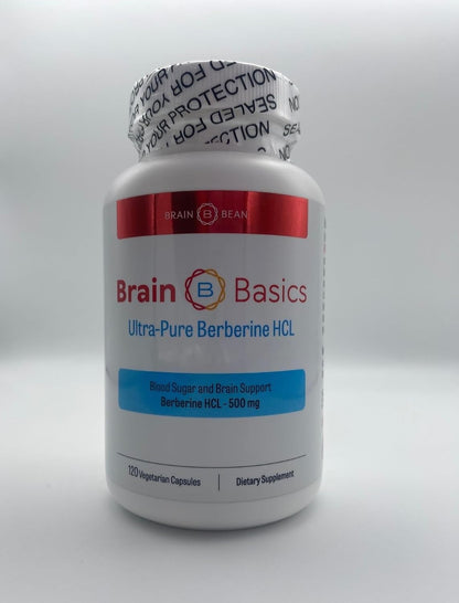 Brain Bean Ultra-Pure Berberine HCL 500mg Supplement for Brain Health – 120 Vegan Capsules
