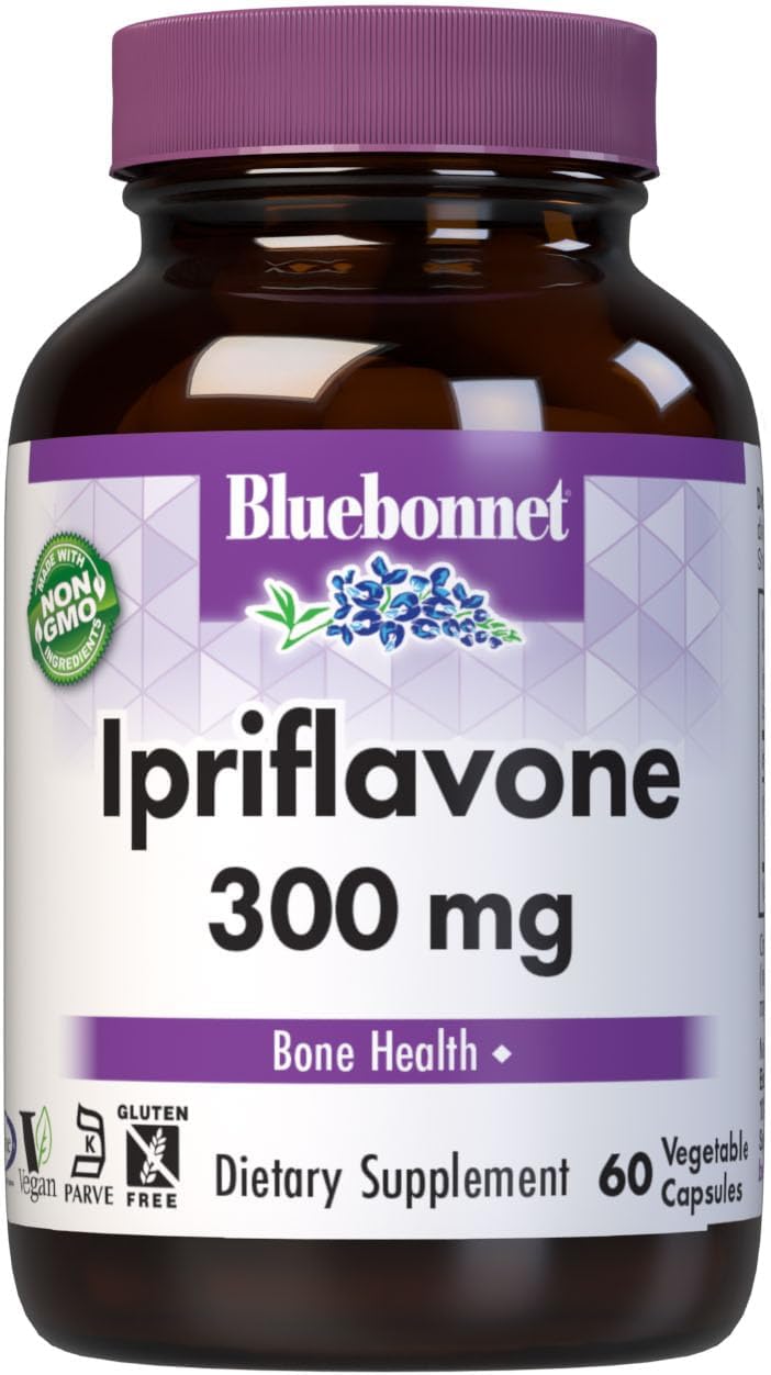 BlueBonnet Nutrition Ipriflavone 300mg – Ostivone – Non-GMO, Vegan, Kosher, Gluten-Free – 60 Vegetable Capsules - görsel 1