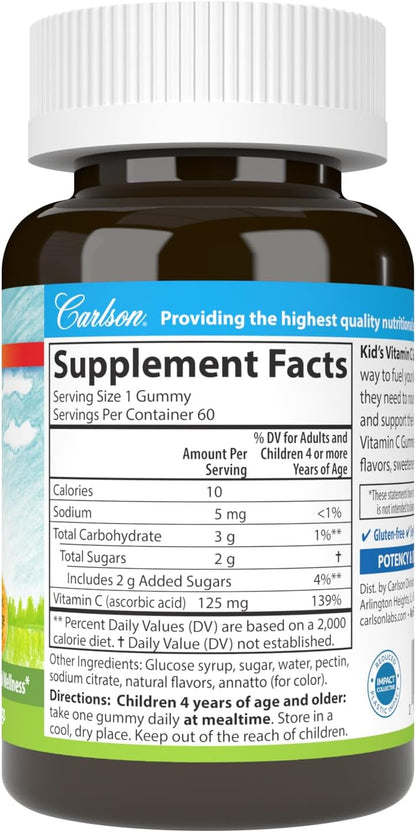 Carlson Labs Kids Vitamin C Gummies, 60 CT