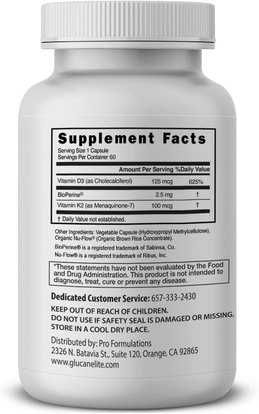 Pro Formulations MD D3 + K2 Elite – Vitamin D3 + Vitamin K2 (MK-7) – 60 Capsules - görsel 4