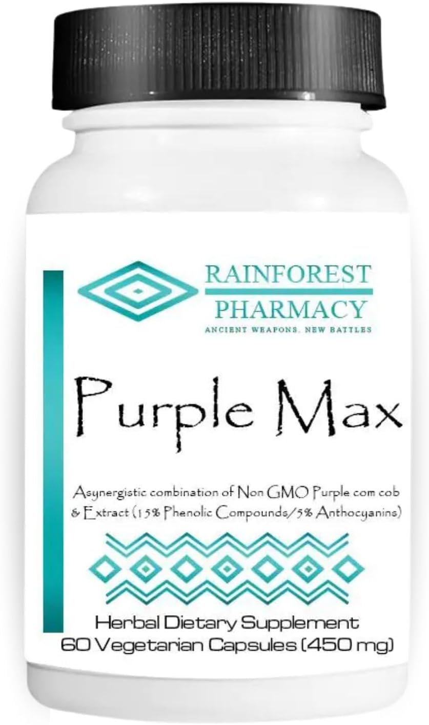 Purple Max - Wildcrafted Purple Corn Extract Supplement - 60 Vegetable Capsules - görsel 1
