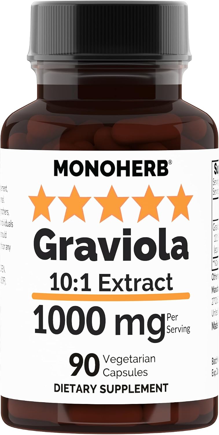 Graviola 10:1 Extract - 1000 mg per Serving - 90 Capsules - görsel 1