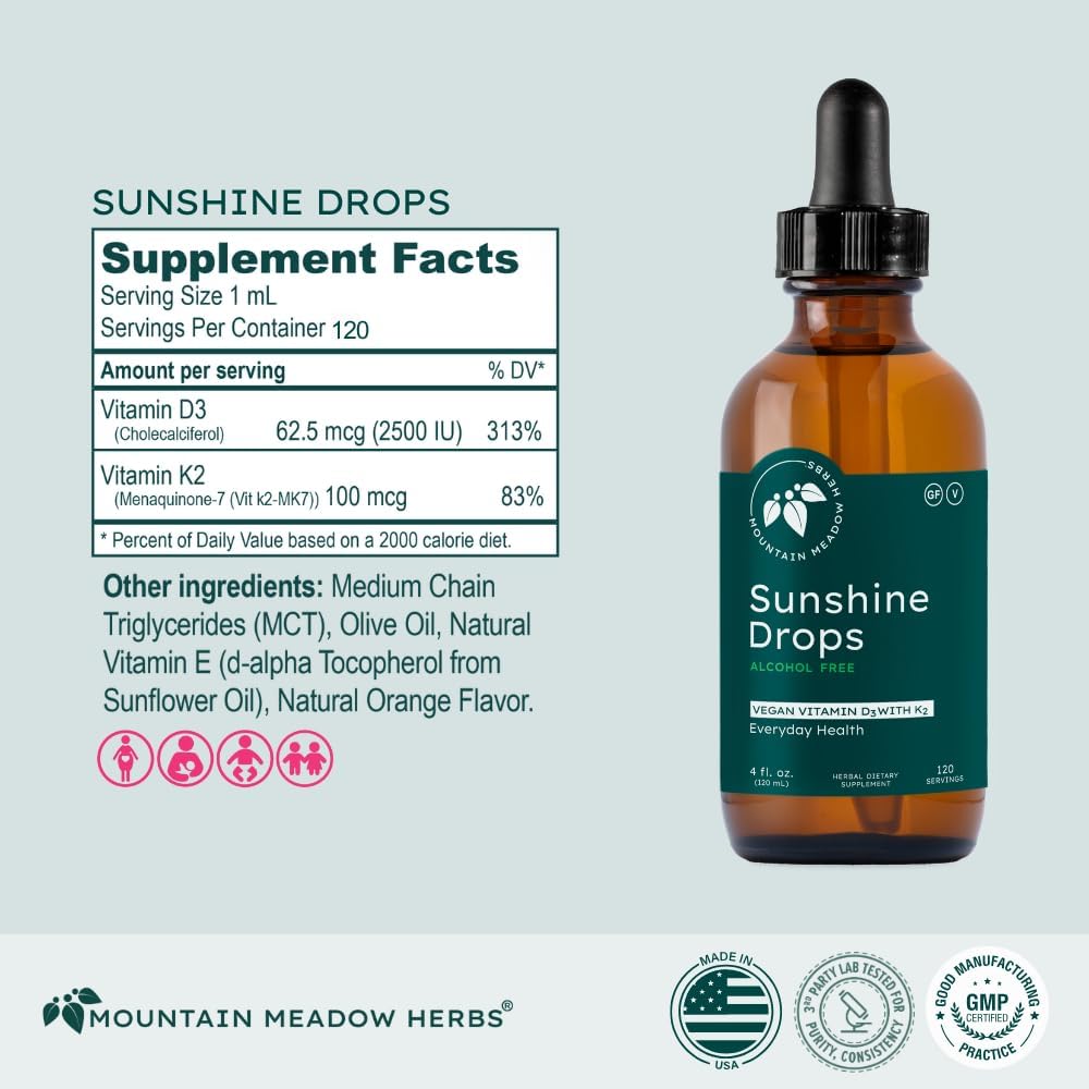 Mountain Meadow Herbs Sunshine Drops – Vegan Vitamin D3 Tincture - görsel 4
